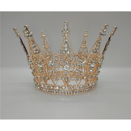 Tian Sweet 34010-RG 8.9 Oz Crown With Clear Rhinestones - Rose Gold